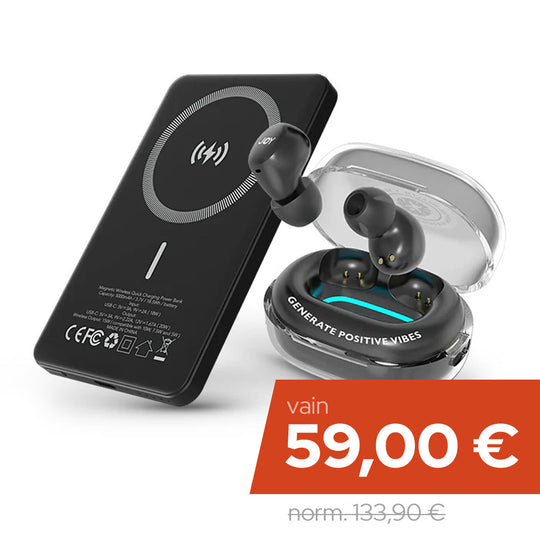 Joy Koru Musta huippukuuloke + TinyPower vara-akku - HERMOROMAHDUS ALE